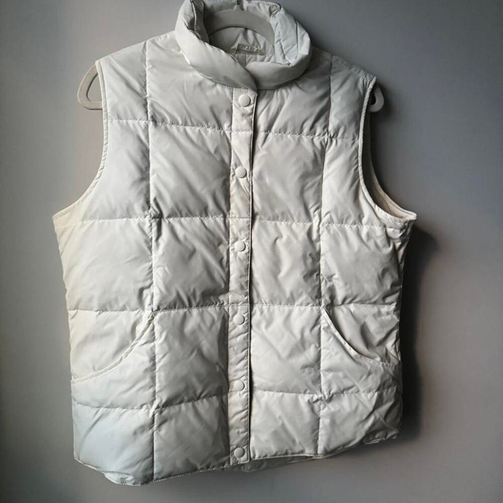 Lands end cream puffer vest
